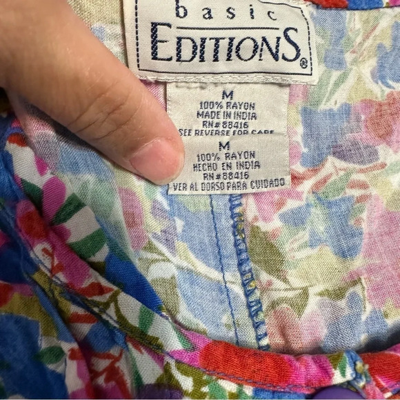 Basic Edition vintage women's medium floral romper - Picture 3 of 3